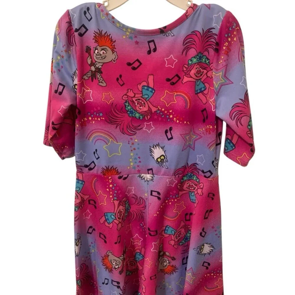 Trolls World Tour Girls Dress Size S/CH 6-6X Pink Short Sleeve